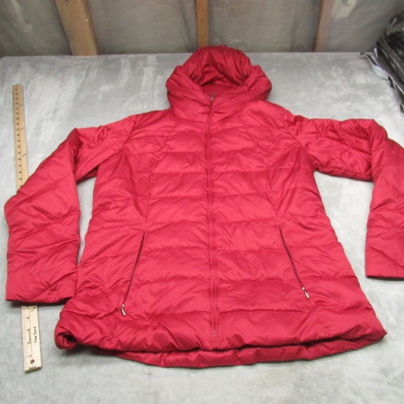 Patagonia Jacket Womens XL Red Downtown Loft Parka Goose Thick Winter WARM Hood